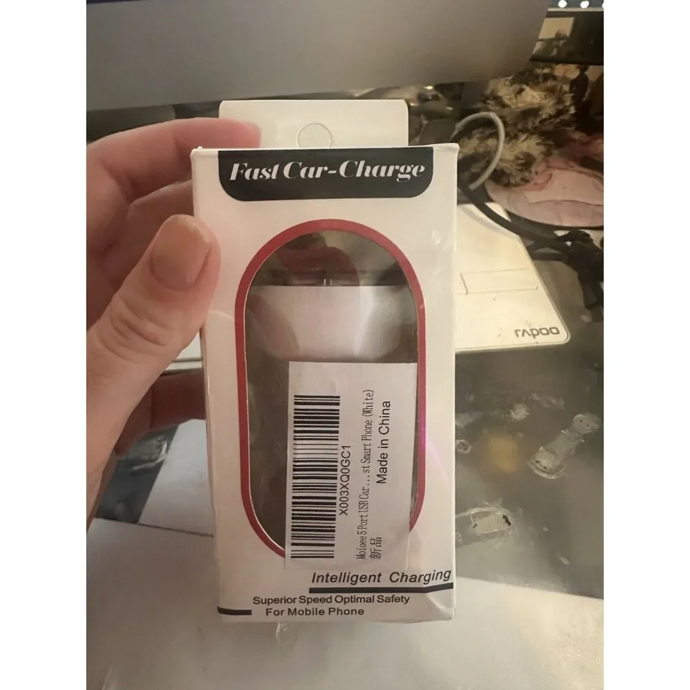 250W Multi Port USB Car Charger LED Voltmeter Fast Charge Type-C White 12V 24V